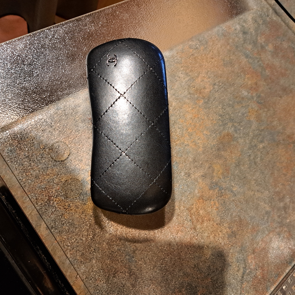 CHANEL Black Quilted Eyewear Case